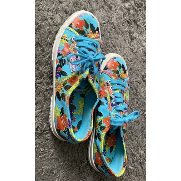 Superga 2750 Blue With Floral Pattern Women’s Shoes Size 8 - Picture 6 of 9
